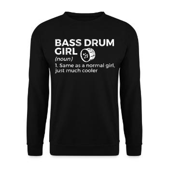 Musicien de grosse caisse - Sweat-shirt Unisexe - noir - Devant - Alina (178cm) & Michal (187cm)