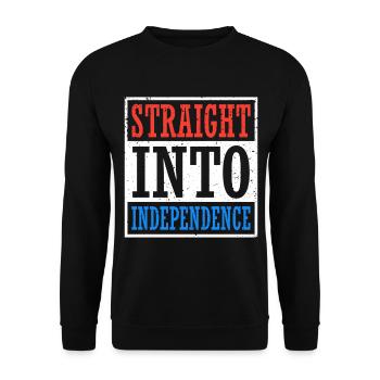 Straight into Independence Day 4 July Holiday - Unisex Sweatshirt - black - Front - Alina (178cm) & Michal (187cm)