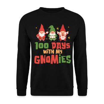100 jours avec mes gnomes Noël elfe Noël - Sweat-shirt Unisexe - noir - Devant - Alina (178cm) & Michal (187cm)