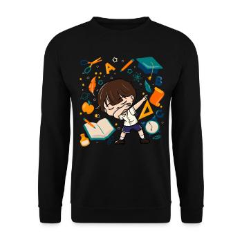 Dabbing Boy Erster Tag Der Schule Student Kid - Unisex Pullover - Schwarz - Vorne - Alina (178cm) & Michal (187cm)