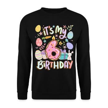 It's My 6 Birthday Easter Donut Holiday - Unisex Sweatshirt - black - Front - Alina (178cm) & Michal (187cm)
