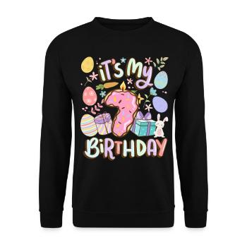 It's My 7 Birthday Easter Donut Holiday - Unisex Sweatshirt - black - Front - Alina (178cm) & Michal (187cm)