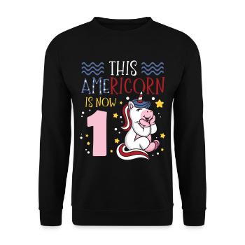 Cette Americorn est maintenant 1 Poney Licorne 4 juillet - Sweat-shirt Unisexe - noir - Devant - Alina (178cm) & Michal (187cm)