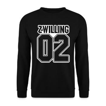 Zwillingsgeschwister Zwilling Zwillinge - Unisex Pullover - Schwarz - Vorne - Alina (178cm) & Michal (187cm)