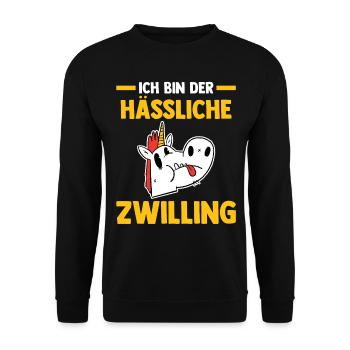 Zwillingsgeschwister Zwilling Zwillinge - Unisex Pullover - Schwarz - Vorne - Alina (178cm) & Michal (187cm)