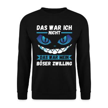Zwillingsgeschwister Zwilling Zwillinge - Unisex Pullover - Schwarz - Vorne - Alina (178cm) & Michal (187cm)