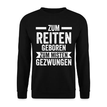 Pferd Pferde Reitsport Reiten Reiter - Unisex Pullover - Schwarz - Vorne - Alina (178cm) & Michal (187cm)