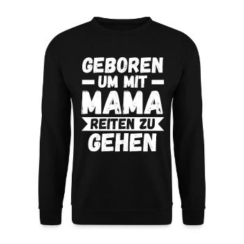 Pferd Pferde Mama Sohn Tochter Reiten Reiter - Unisex Pullover - Schwarz - Vorne - Alina (178cm) & Michal (187cm)