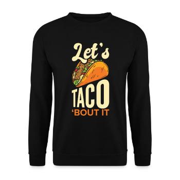 Fast Food Taco Cheesy Humorvolles Wortspiel - Unisex Pullover - Schwarz - Vorne - Alina (178cm) & Michal (187cm)