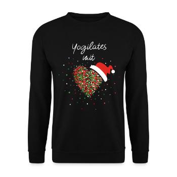Yogilates mit Herz Yoga Pilates Nikolausmütze - Unisex Pullover - Schwarz - Vorne - Alina (178cm) & Michal (187cm)