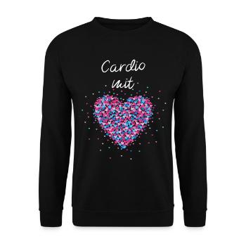 Cardio mit Herz Cardiotraining Krafttraining - Unisex Pullover - Schwarz - Vorne - Alina (178cm) & Michal (187cm)