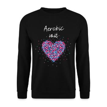 Aerobic mit Herz rhytmische Bewegung Sport Musik - Unisex Pullover - Schwarz - Vorne - Alina (178cm) & Michal (187cm)