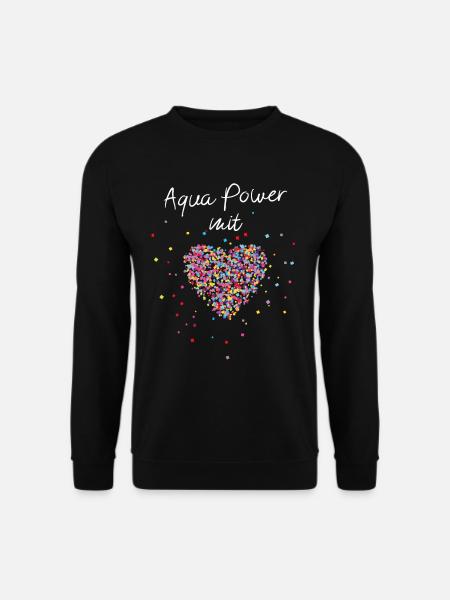 Aqua Power mit Herz Fitnesstrainerin Gymnastik - Unisex Pullover - Schwarz