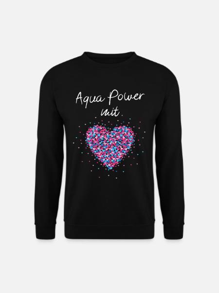Aqua Power mit Herz Gymnastik Schwimmen Sport - Unisex Pullover - Schwarz