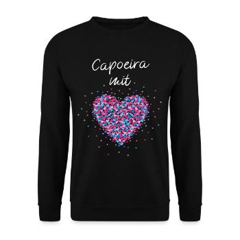 Capoeira mit Herz Kampfsport Kampfkunst Kampfkurs - Unisex Pullover - Schwarz - Vorne - Alina (178cm) & Michal (187cm)