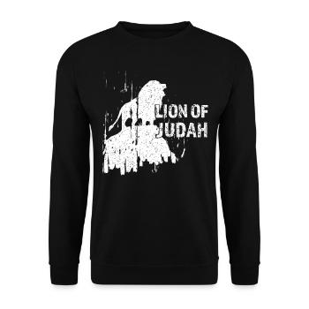 Lion of Judah Lion Jesus Faith Christian God - Unisex Sweatshirt - black - Front - Alina (178cm) & Michal (187cm)