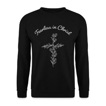Fearless in Christ Worship Lobpreis Jesus Glaube - Unisex Pullover - Schwarz - Vorne - Alina (178cm) & Michal (187cm)