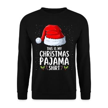 Christmas Pajamas Pajamas Sleepshirt - Unisex Sweatshirt - black - Front - Alina (178cm) & Michal (187cm)