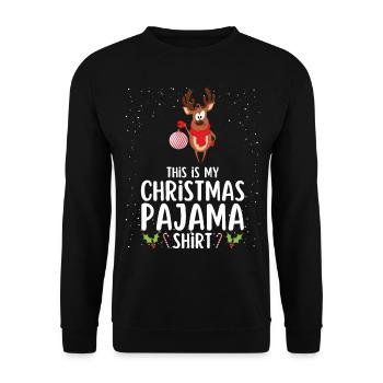 Christmas Pajamas Pajamas Sleepshirt - Unisex Sweatshirt - black - Front - Alina (178cm) & Michal (187cm)