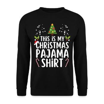Christmas Pajamas Pajamas Sleepshirt - Unisex Sweatshirt - black - Front - Alina (178cm) & Michal (187cm)