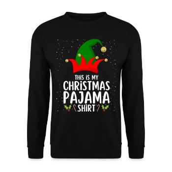 Christmas Pajamas Pajamas Sleepshirt - Unisex Sweatshirt - black - Front - Alina (178cm) & Michal (187cm)