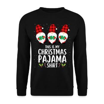 Christmas Pajamas Pajamas Sleepshirt - Unisex Sweatshirt - black - Front - Alina (178cm) & Michal (187cm)