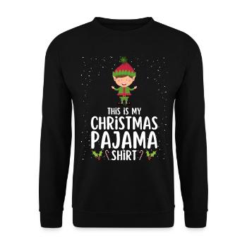 Christmas Pajamas Pajamas Sleepshirt - Unisex Sweatshirt - black - Front - Alina (178cm) & Michal (187cm)
