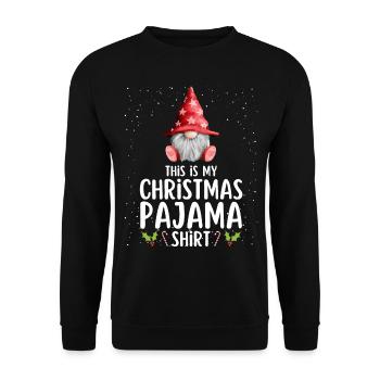 Christmas Pajamas Pajamas Sleepshirt - Unisex Sweatshirt - black - Front - Alina (178cm) & Michal (187cm)