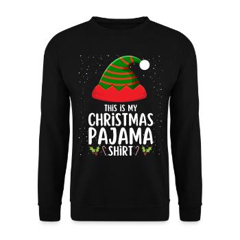 Christmas Pajamas Pajamas Sleepshirt - Unisex Sweatshirt - black - Front - Alina (178cm) & Michal (187cm)