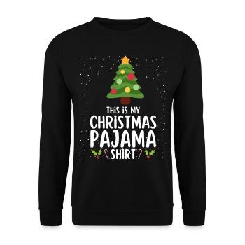 Christmas Pajamas Pajamas Sleepshirt - Unisex Sweatshirt - black - Front - Alina (178cm) & Michal (187cm)