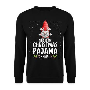 Christmas Pajamas Pajamas Sleepshirt - Unisex Sweatshirt - black - Front - Alina (178cm) & Michal (187cm)