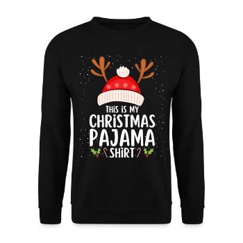 Christmas Pajamas Pajamas Sleepshirt - Unisex Sweatshirt - black - Front - Alina (178cm) & Michal (187cm)