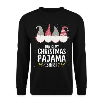 Christmas Pajamas Pajamas Sleepshirt - Unisex Sweatshirt - black - Front - Alina (178cm) & Michal (187cm)