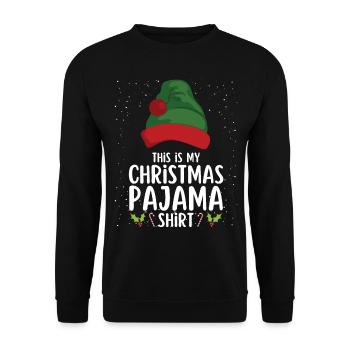 Christmas Pajamas Pajamas Sleepshirt - Unisex Sweatshirt - black - Front - Alina (178cm) & Michal (187cm)
