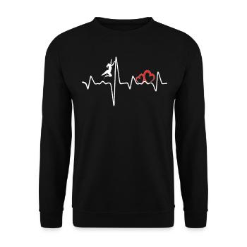 Battement de cœur ECG lors de l’ascension Mountain Climber Girl - Sweat-shirt Unisexe - noir - Devant - Alina (178cm) & Michal (187cm)