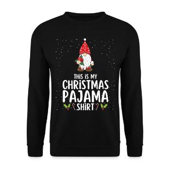 Christmas Pajamas Pajamas Sleepshirt - Unisex Sweatshirt - black - Front - Alina (178cm) & Michal (187cm)