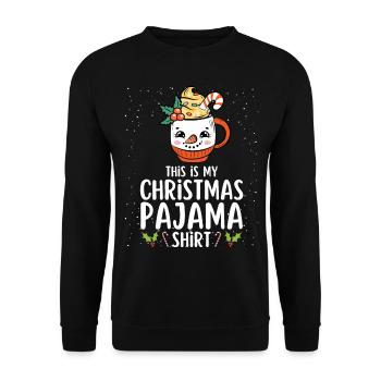 Christmas Pajamas Pajamas Sleepshirt - Unisex Sweatshirt - black - Front - Alina (178cm) & Michal (187cm)