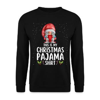 Christmas Pajamas Pajamas Sleepshirt - Unisex Sweatshirt - black - Front - Alina (178cm) & Michal (187cm)