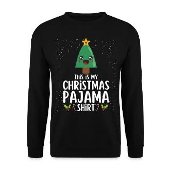 Christmas Pajamas Pajamas Sleepshirt - Unisex Sweatshirt - black - Front - Alina (178cm) & Michal (187cm)
