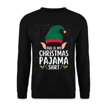 Christmas Pajamas Pajamas Sleepshirt - Unisex Sweatshirt - black - Front - Alina (178cm) & Michal (187cm)