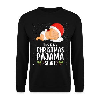 Pyjama de Noël Pyjama Chemise de nuit - Sweat-shirt Unisexe - noir - Devant - Alina (178cm) & Michal (187cm)