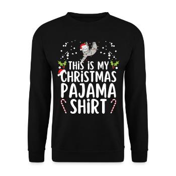 Christmas Pajamas Pajamas Sleepshirt - Unisex Sweatshirt - black - Front - Alina (178cm) & Michal (187cm)