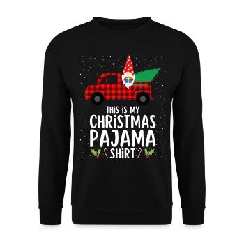Christmas Pajamas Pajamas Sleepshirt - Unisex Sweatshirt - black - Front - Alina (178cm) & Michal (187cm)