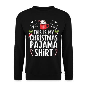 Christmas Pajamas Pajamas Sleepshirt - Unisex Sweatshirt - black - Front - Alina (178cm) & Michal (187cm)