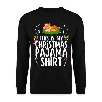 Christmas Pajamas Pajamas Sleepshirt - Unisex Sweatshirt - black - Front - Alina (178cm) & Michal (187cm)