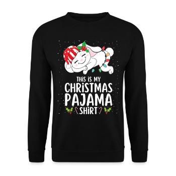 Christmas Pajamas Pajamas Sleepshirt - Unisex Sweatshirt - black - Front - Alina (178cm) & Michal (187cm)