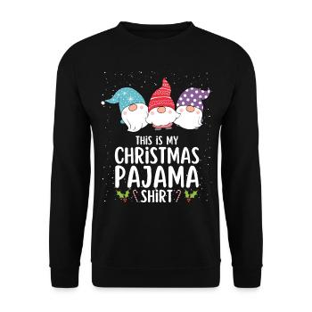 Christmas Pajamas Pajamas Sleepshirt - Unisex Sweatshirt - black - Front - Alina (178cm) & Michal (187cm)