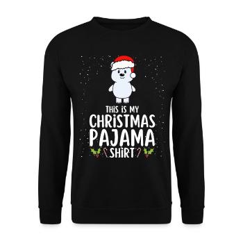 Christmas Pajamas Pajamas Sleepshirt - Unisex Sweatshirt - black - Front - Alina (178cm) & Michal (187cm)