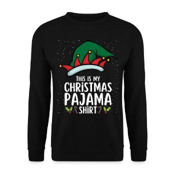 Christmas Pajamas Pajamas Sleepshirt - Unisex Sweatshirt - black - Front - Alina (178cm) & Michal (187cm)