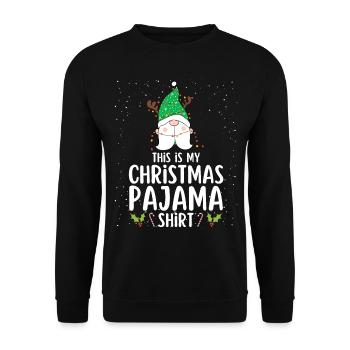 Christmas Pajamas Pajamas Sleepshirt - Unisex Sweatshirt - black - Front - Alina (178cm) & Michal (187cm)